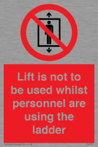 Lift is not to be used whilst personnel are using the ladder