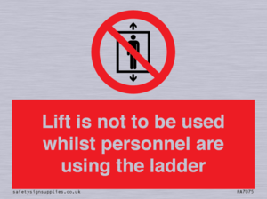 Lift is not to be used whilst personnel are using the ladder