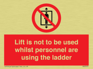 Lift is not to be used whilst personnel are using the ladder