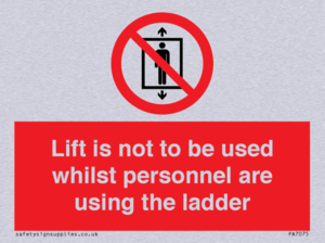 Lift is not to be used whilst personnel are using the ladder