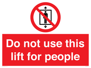 Do not use this lift for people