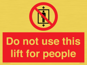 Do not use this lift for people
