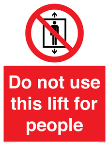 Do not use this lift for people