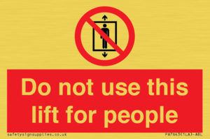 Do not use this lift for people