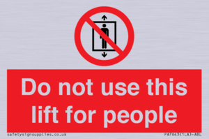 Do not use this lift for people