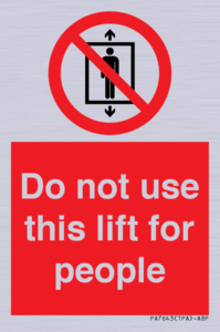 Do not use this lift for people