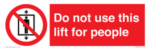 Do not use this lift for people