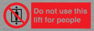 Do not use this lift for people