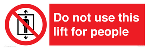 Do not use this lift for people