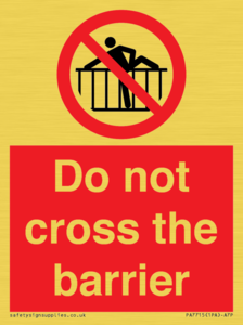 Do not cross the barrier
