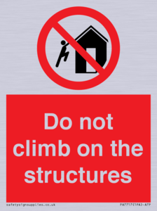 Do not climb on the structures