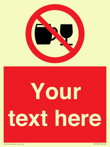 Custom Sign with Do not drink alcohol symbol