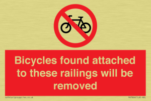 Bicycles found attached to these railings will be removed