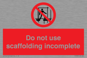 Do not use scaffolding incomplete