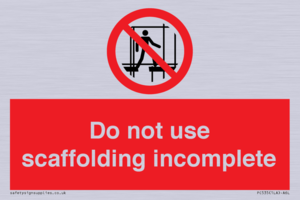 Do not use scaffolding incomplete