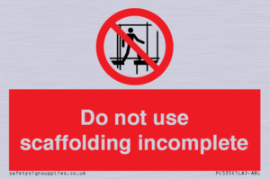 Do not use scaffolding incomplete