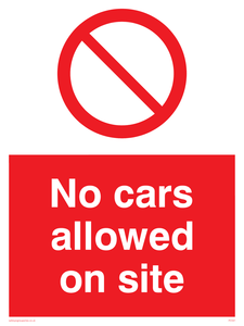 no cars allowed on site