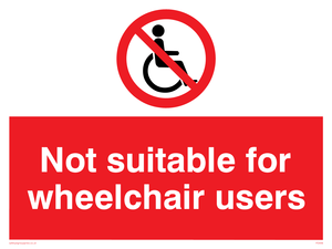 not suitable for wheelchairs