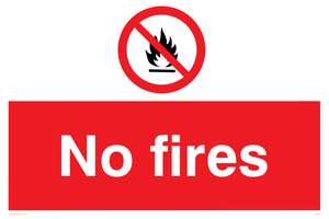 No fires sign 