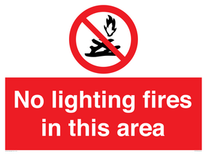 No lighting fires in this area
