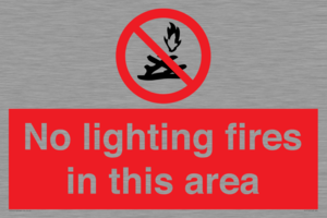 No lighting fires in this area