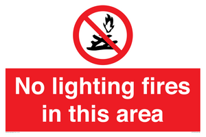No lighting fires in this area