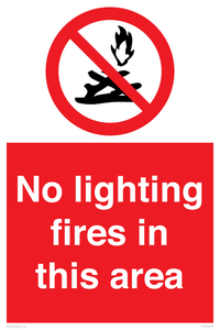 No lighting fires in this area