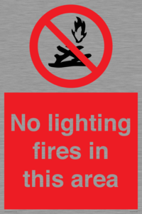 No lighting fires in this area