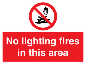 No lighting fires in this area