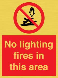 No lighting fires in this area