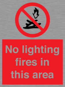 No lighting fires in this area