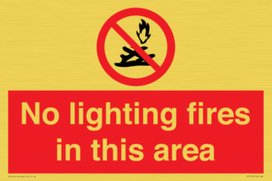 No lighting fires in this area