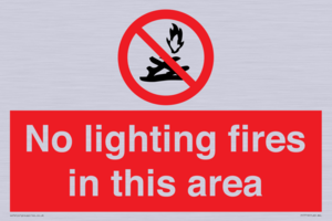 No lighting fires in this area