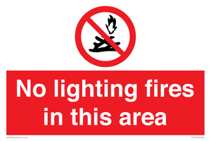 No lighting fires in this area