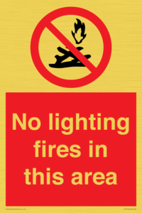 No lighting fires in this area