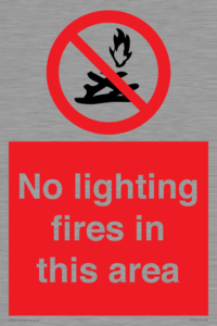 No lighting fires in this area
