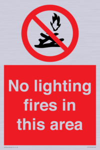 No lighting fires in this area