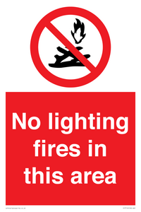 No lighting fires in this area