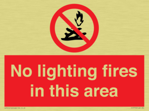 No lighting fires in this area
