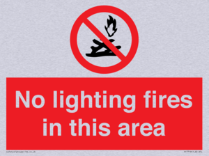 No lighting fires in this area