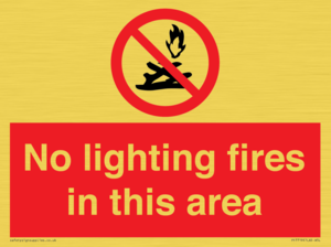No lighting fires in this area