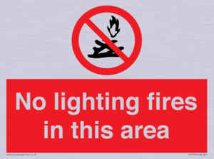 No lighting fires in this area