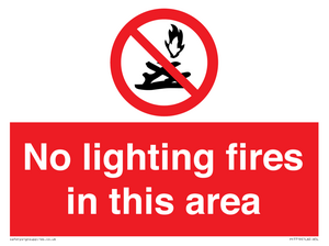 No lighting fires in this area