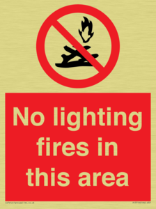 No lighting fires in this area