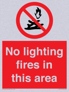 No lighting fires in this area