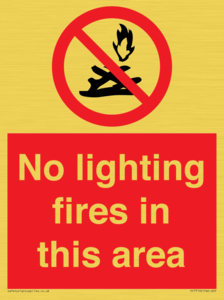 No lighting fires in this area