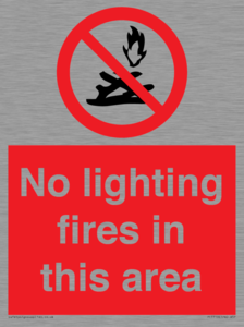 No lighting fires in this area