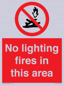 No lighting fires in this area