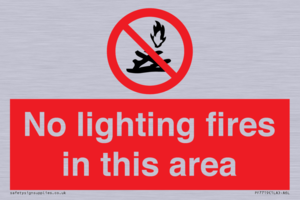 No lighting fires in this area