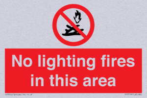No lighting fires in this area